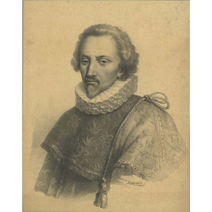 Antique Portrait Of A King '?' Of France, C.1830