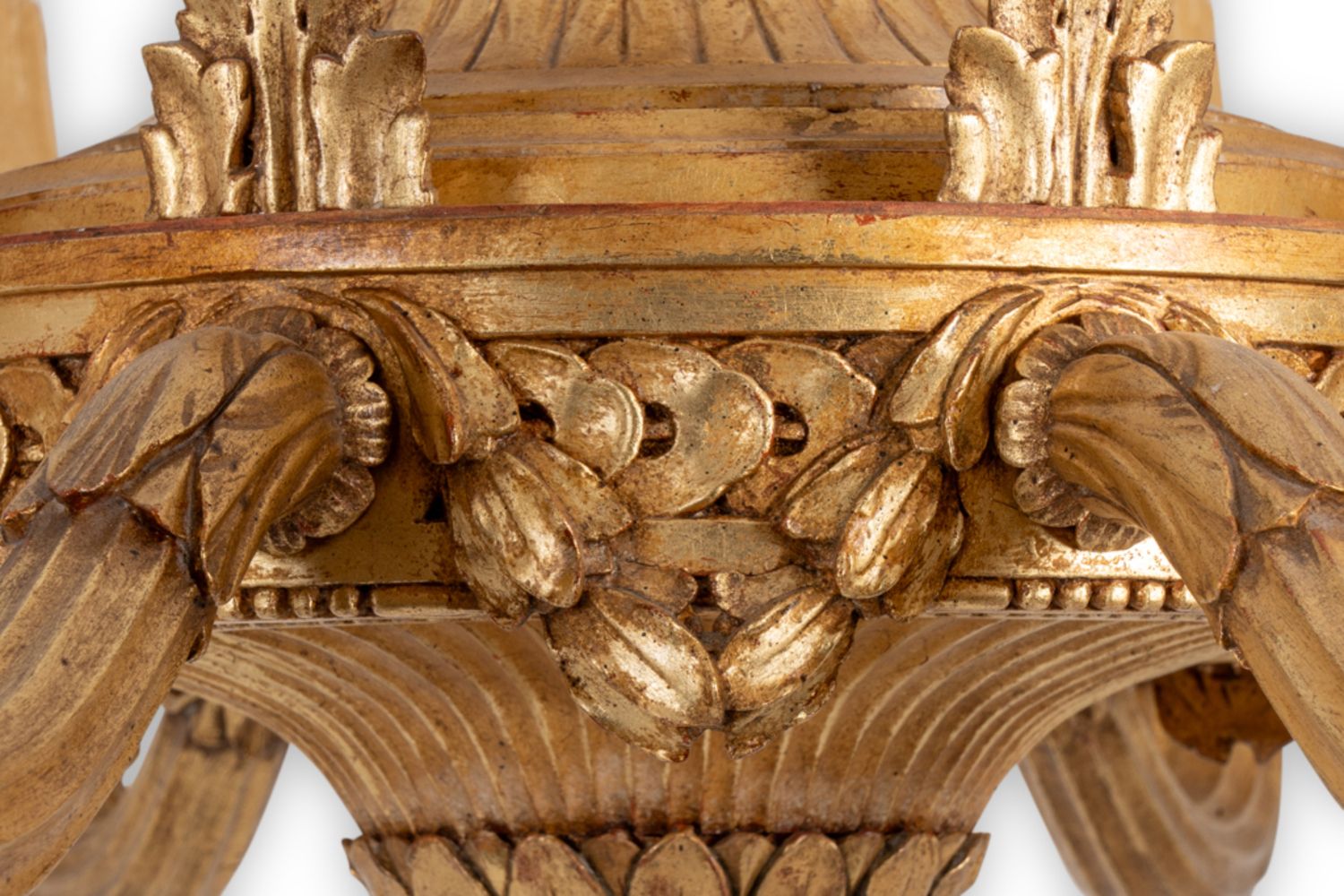 Dumez, Louis XVI Style Chandelier In Carved And Gilded Wood. 1950s. photo Lighting