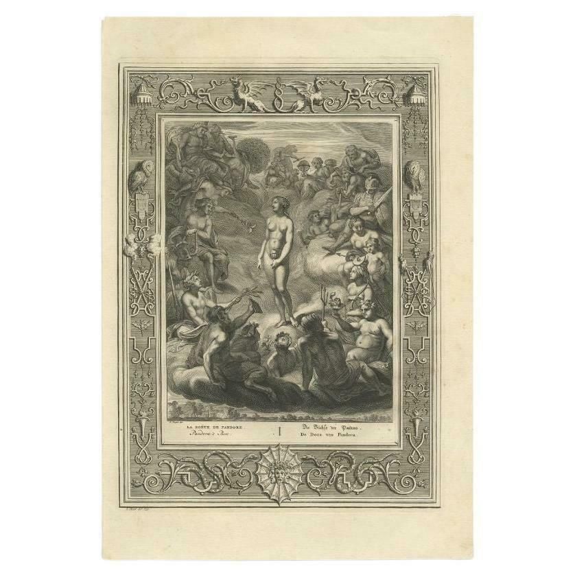 Antique Print Of Pandora's Box, 1733