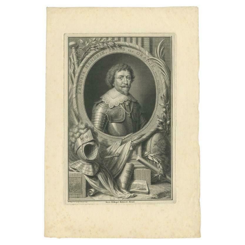 Antique Portrait Of Frederick Henry, Prince Of Orange, 1749