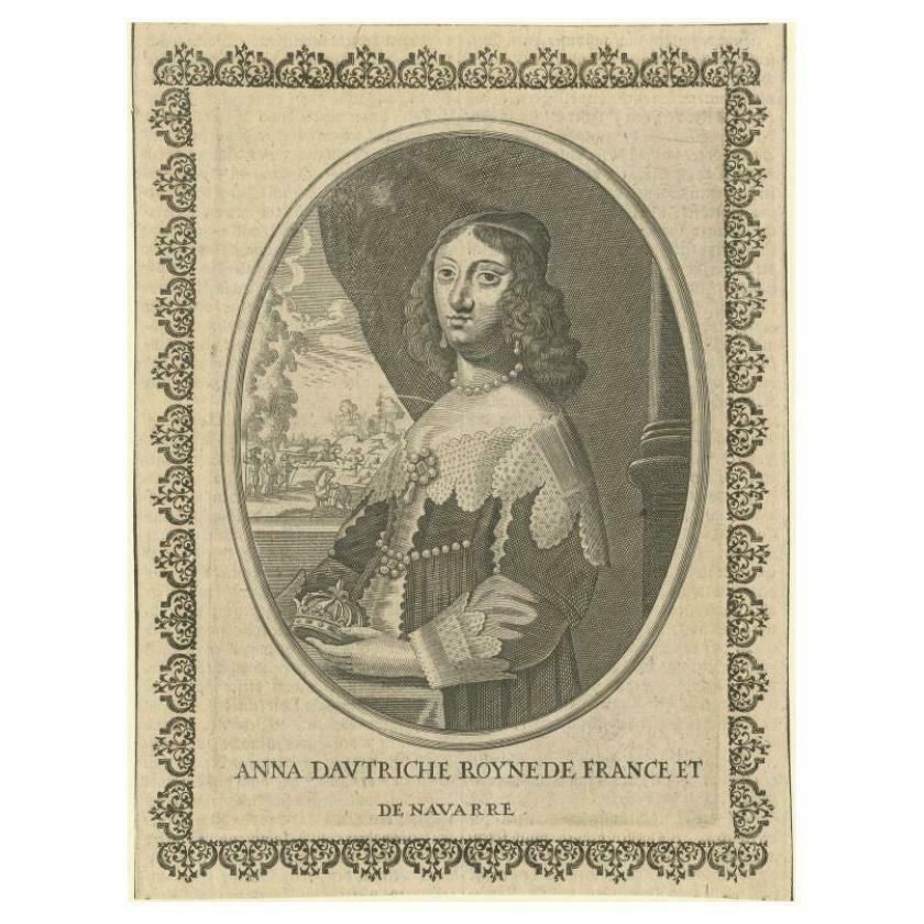 Antique Portrait Of Anne Of Austria, C.1651