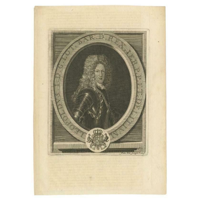 Antique Portrait Of Léopold Joseph, Duke Of Lorraine, 1707