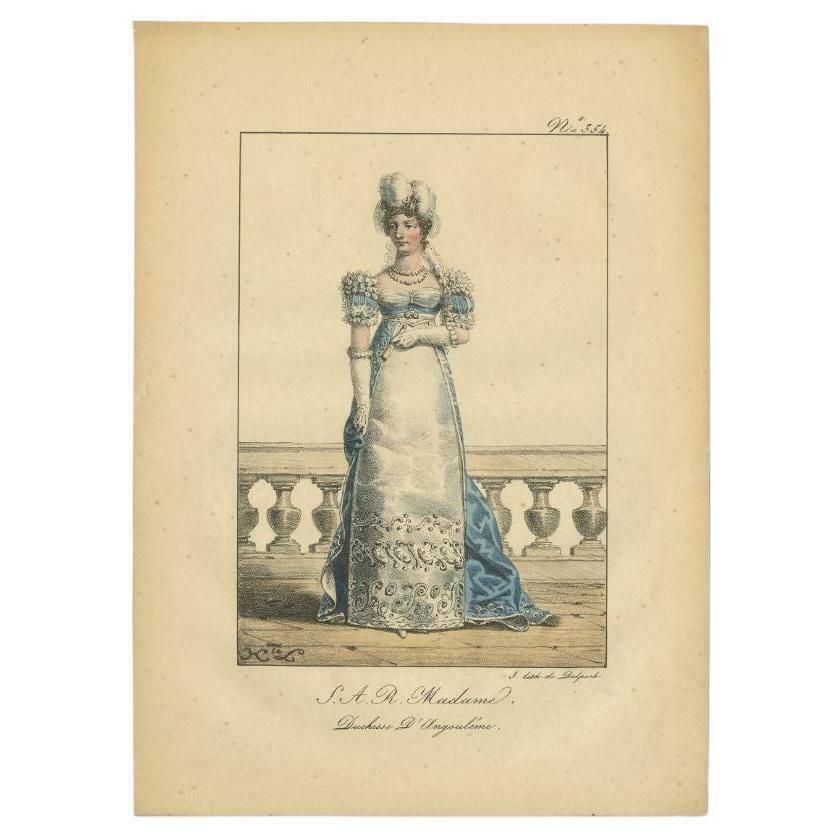 Antique Print Of Marie Thérèse Charlotte Of France, 1820
