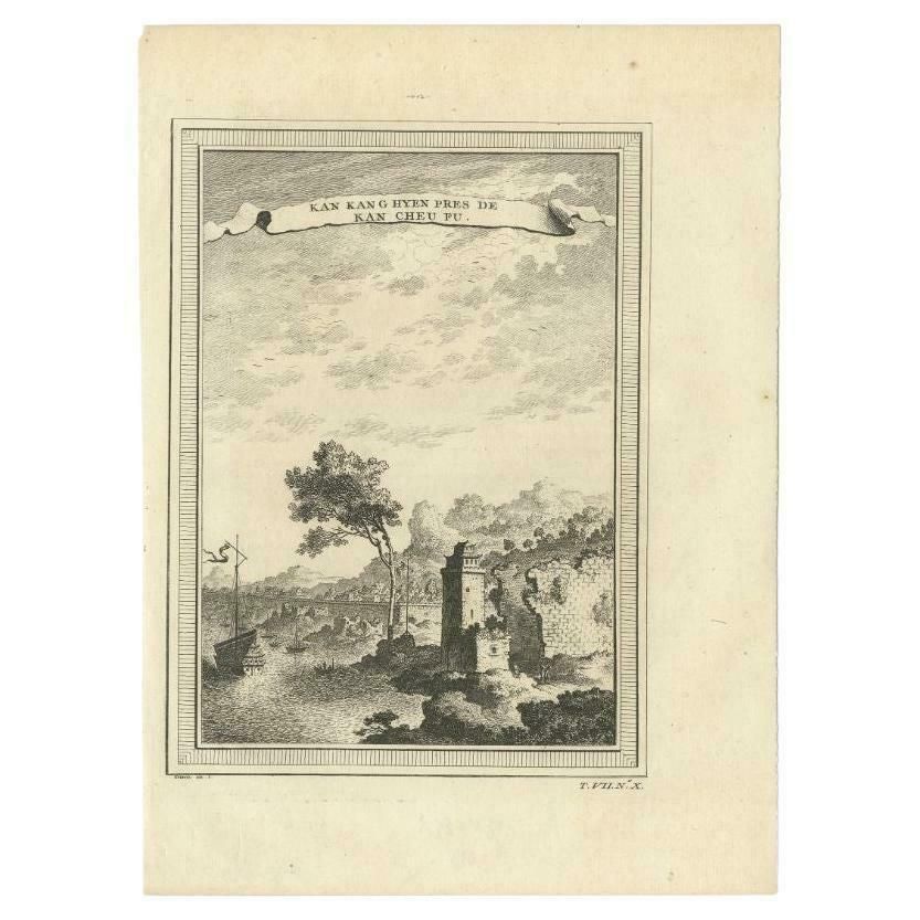 Antique Print Of Nankang In China, Circa 1746