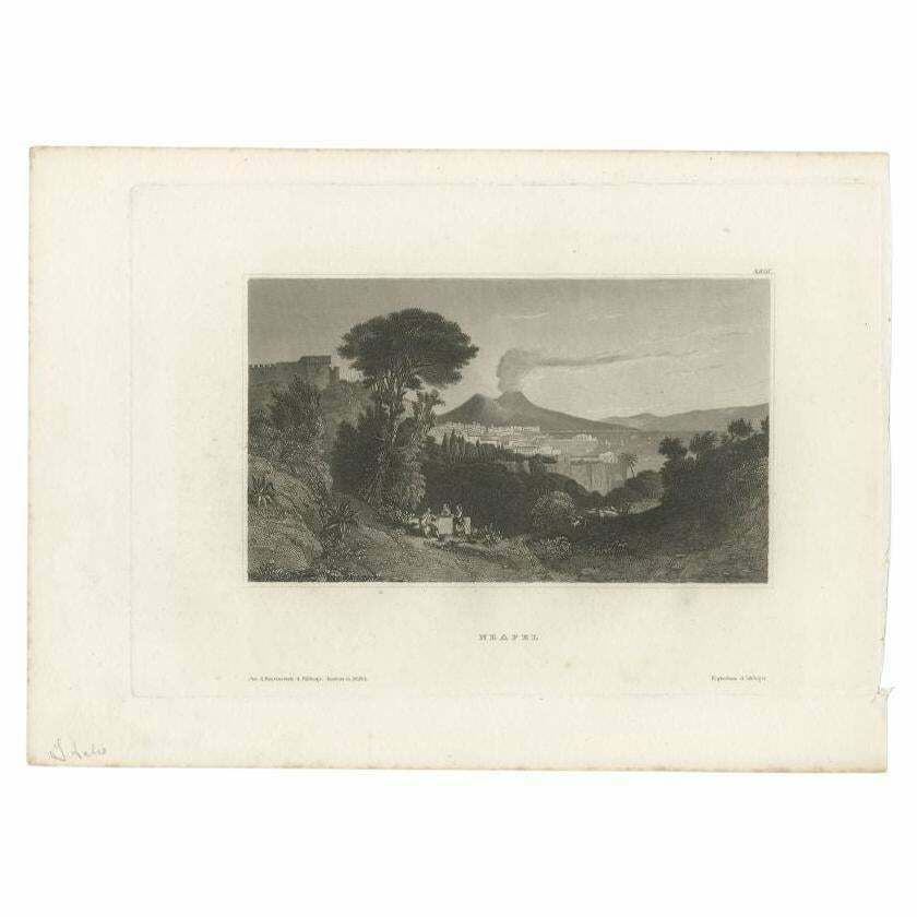 Antique Print Of Naples, Italy, Circa 1835