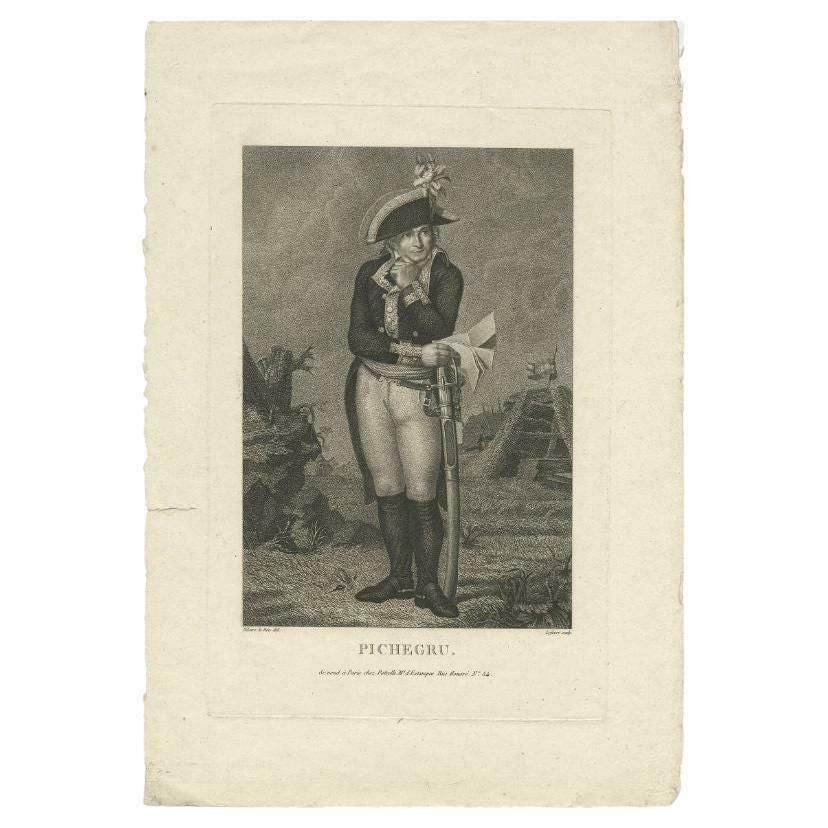 Antique Portrait Of General Pichegru By Lefevre, Circa 1800
