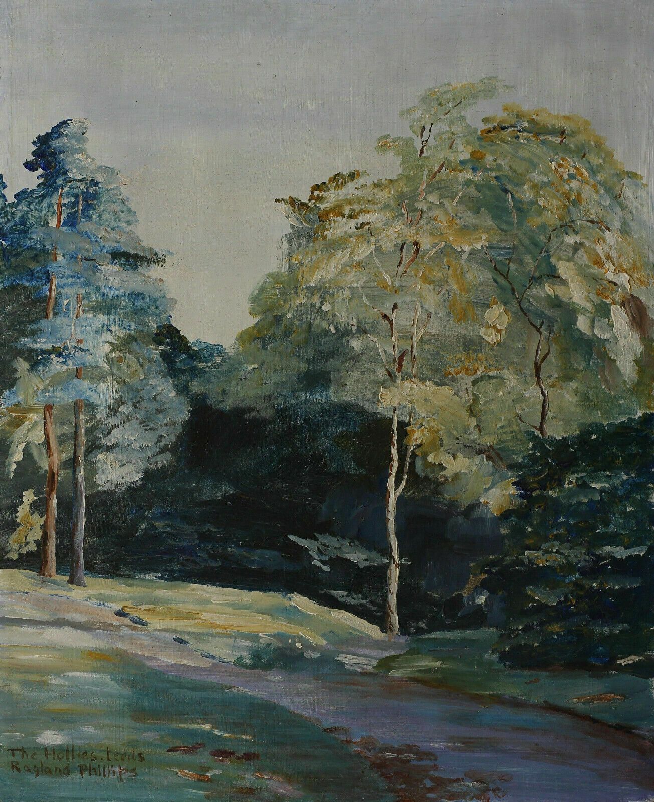 Oil On Board By Elaine Ragland Phillips. Titled The Hollies, Leeds