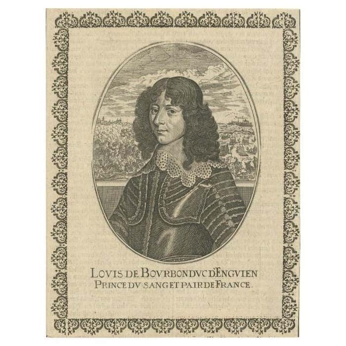 Antique Portrait Of Louis II De Bourbon, Circa 1660