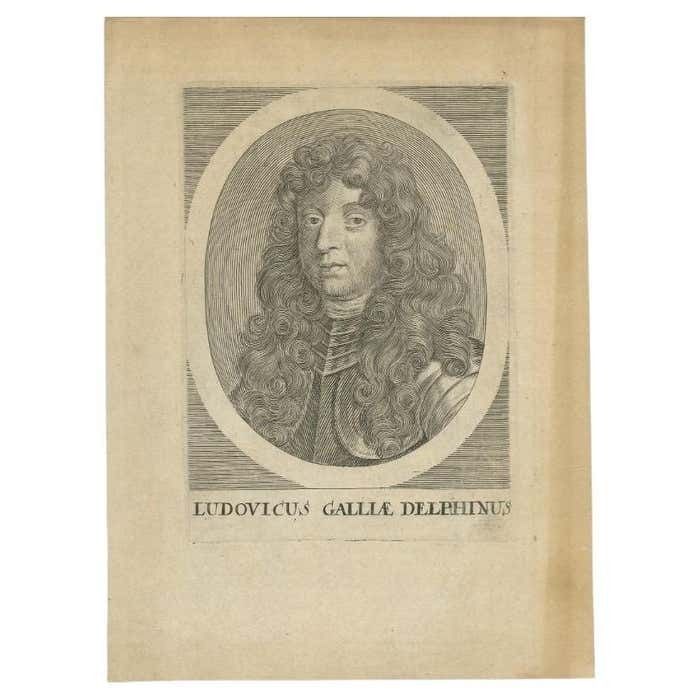 Antique Portrait Of Louis Of France, Circa 1740