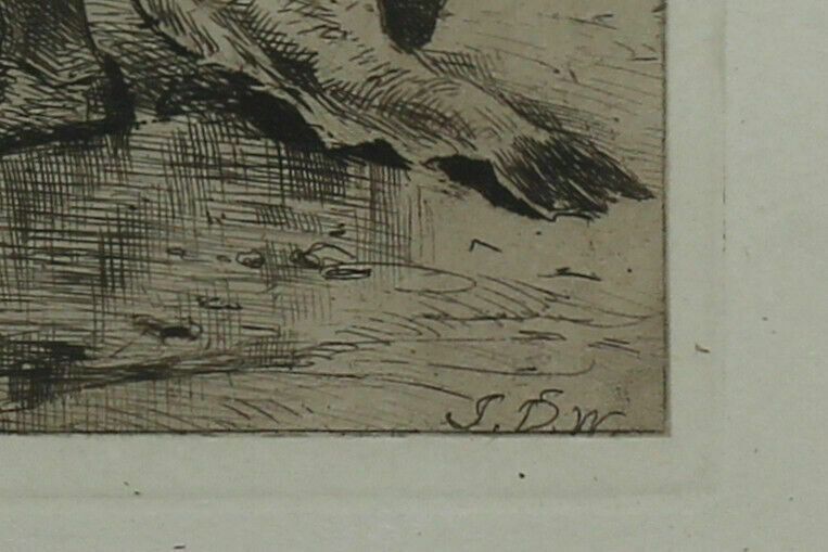 Etching Of A Woman Bringing Home The Day's Catch. Signed By John Dawson Watson. photo for sale
