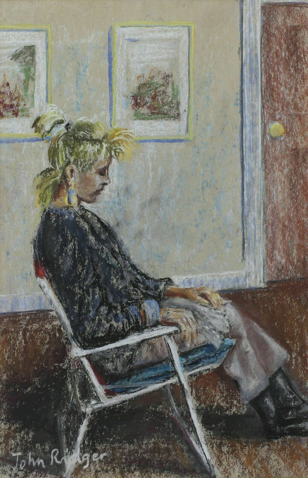 Pastel By John Ridger. Titled And Sometimes I Just Sits." photo furniture