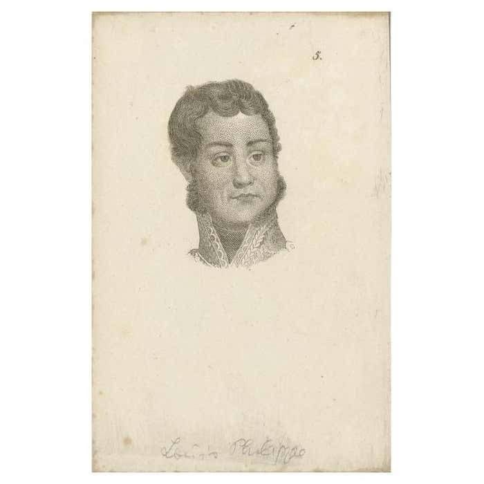Antique Portrait Of Louis Philippe I, Last King Of France, Circa 1820