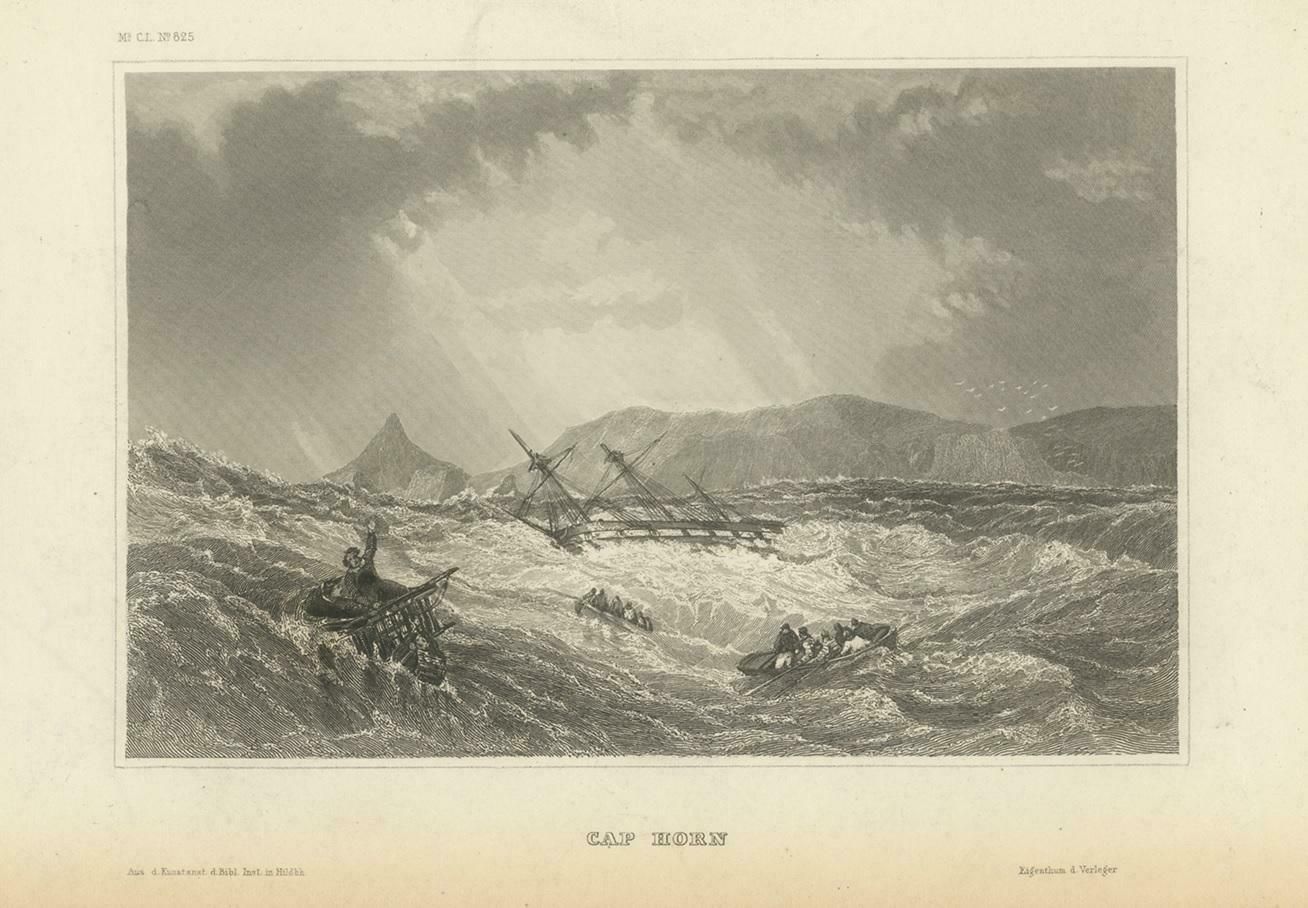 Antique Print Of Cape Horn, Tierra Del Fuego Archipelago Of Southern Chile photo for sale