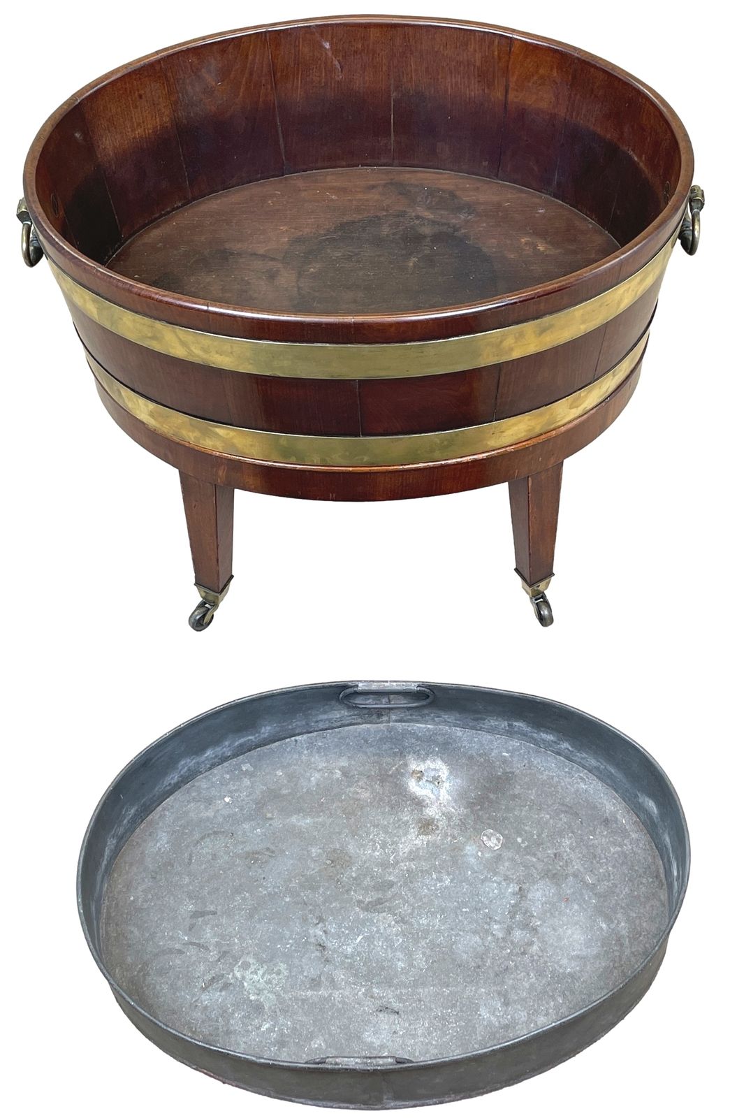 Georgian 18th Century Mahogany Oval Open Wine Cooler (England, Circa 1770) photo vintage