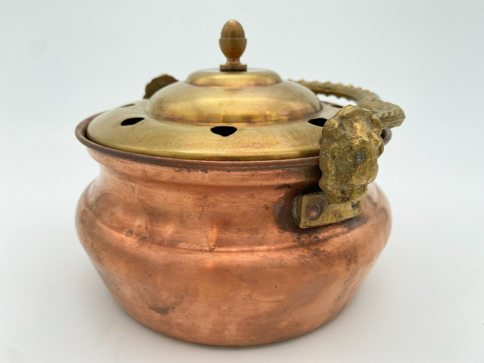 Vintage Copper Pot, Copper Cookware, Copper Kitchenware, Copper Flower Pot, Antique Plant Pot, Vintage Planter, Vintage Copper Planter photo vinterior