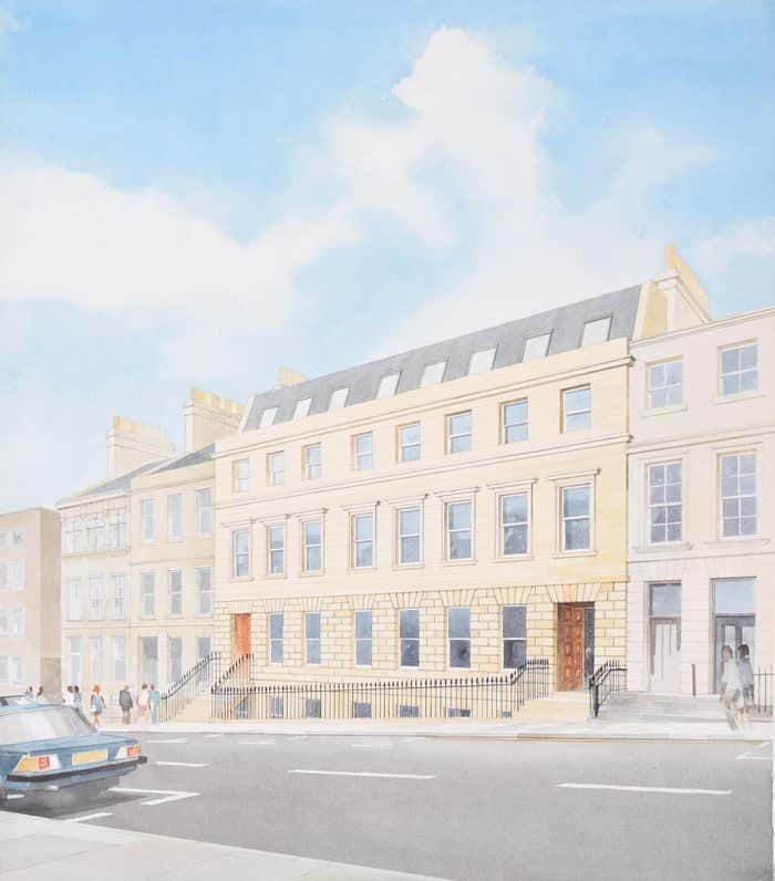 Troon House, St Vincent Street, Glasgow Watercolour By Alexander Duncan Bell 1981