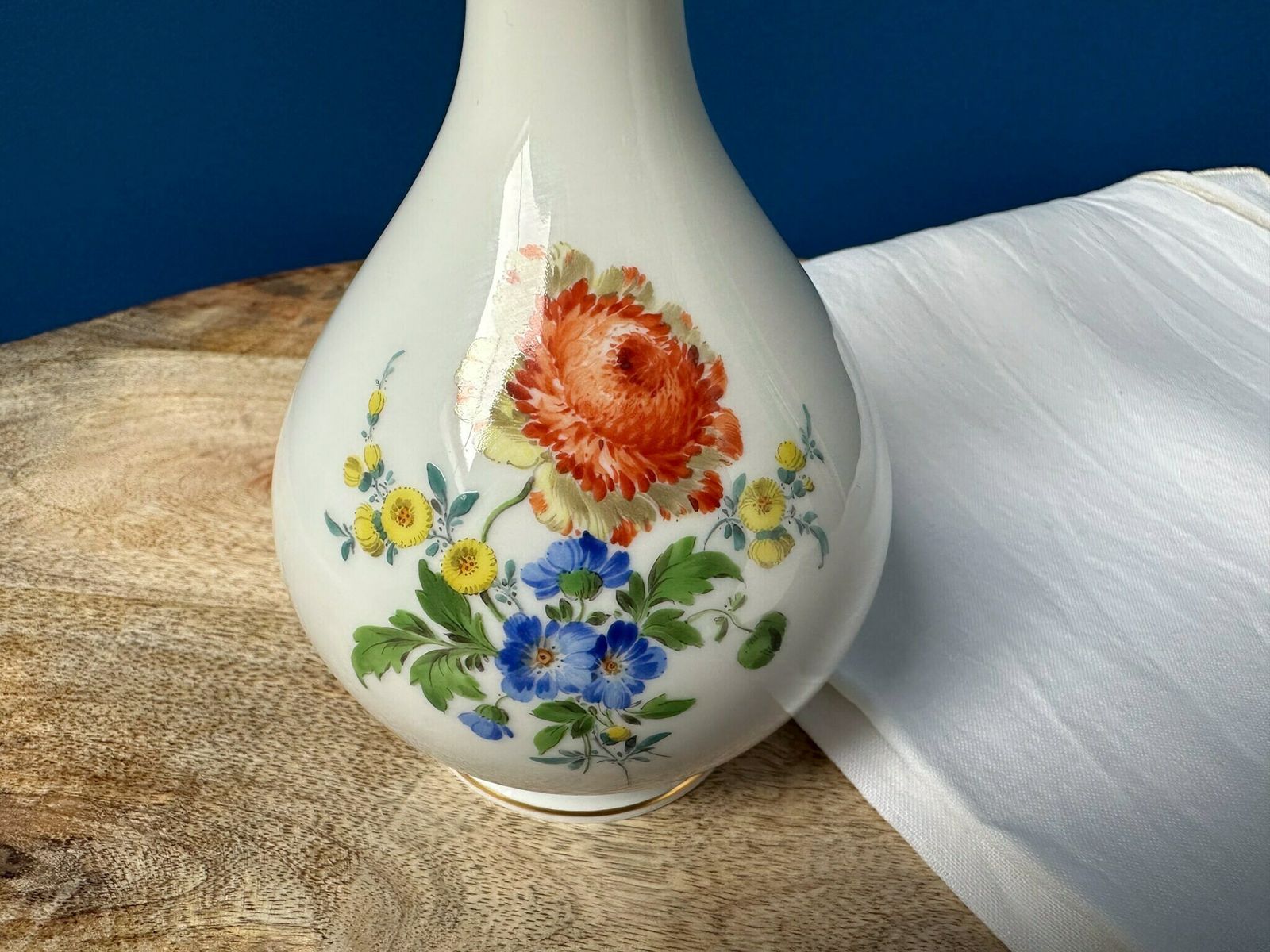 Antique Meissen Vase, Hand Painted Porcelain Vase With Floral Motif, Meissen Porcelain, Lovely Gift photo Home Decor