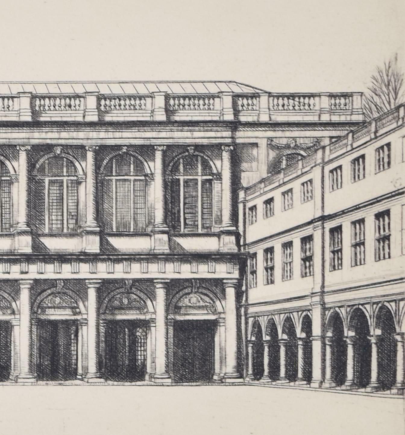 Alfred Blundell The Wren Library, Trinity College, Cambridge Etching By Alfred Blundell photo 250.0