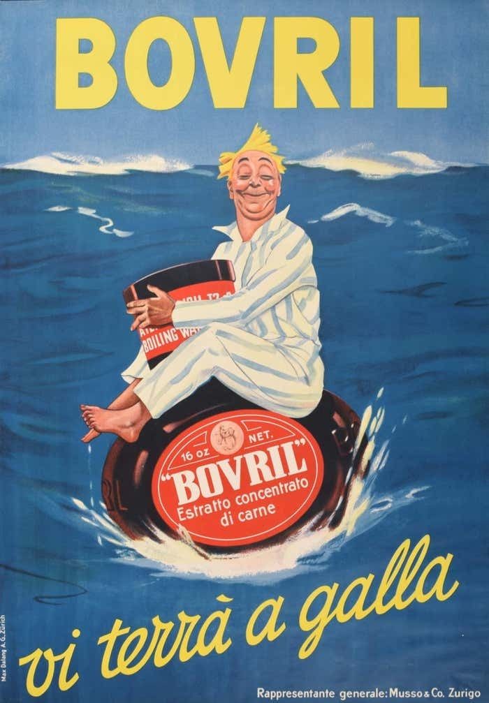 Bovril VI Terra A Galla Original Vintage 1930s Poster By Herbert Harris 1930s