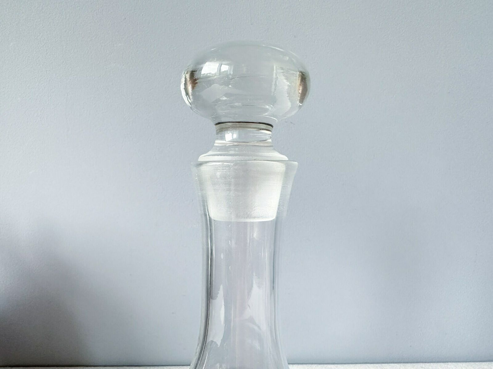 Vintage Glass Wine Decanter, Mid Century Glass Decanter, Grapes And Leaves Decor photo for sale
