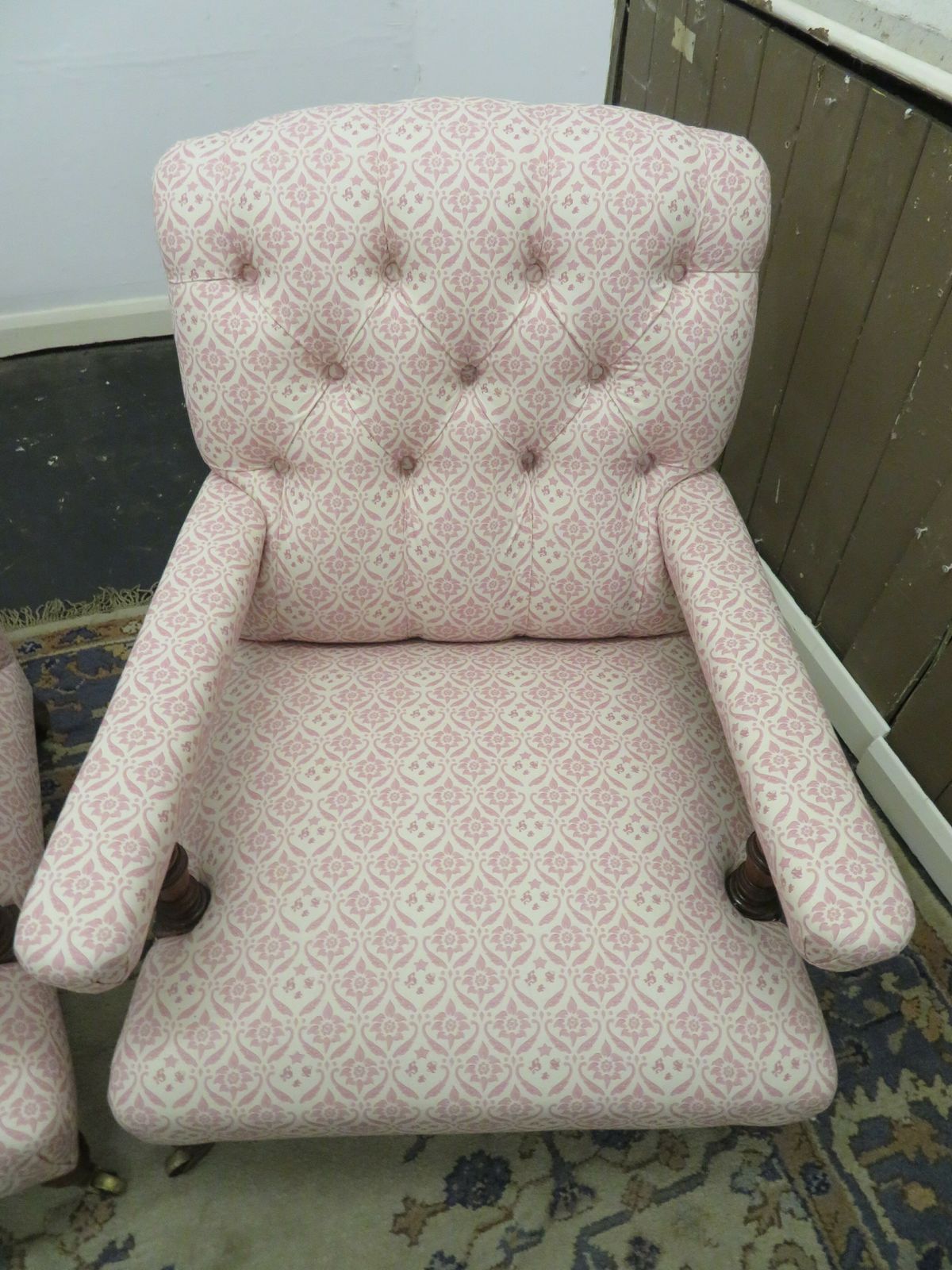 A Pair Of Howard And Sons Walnut Open Armchairs. photo 12000.0