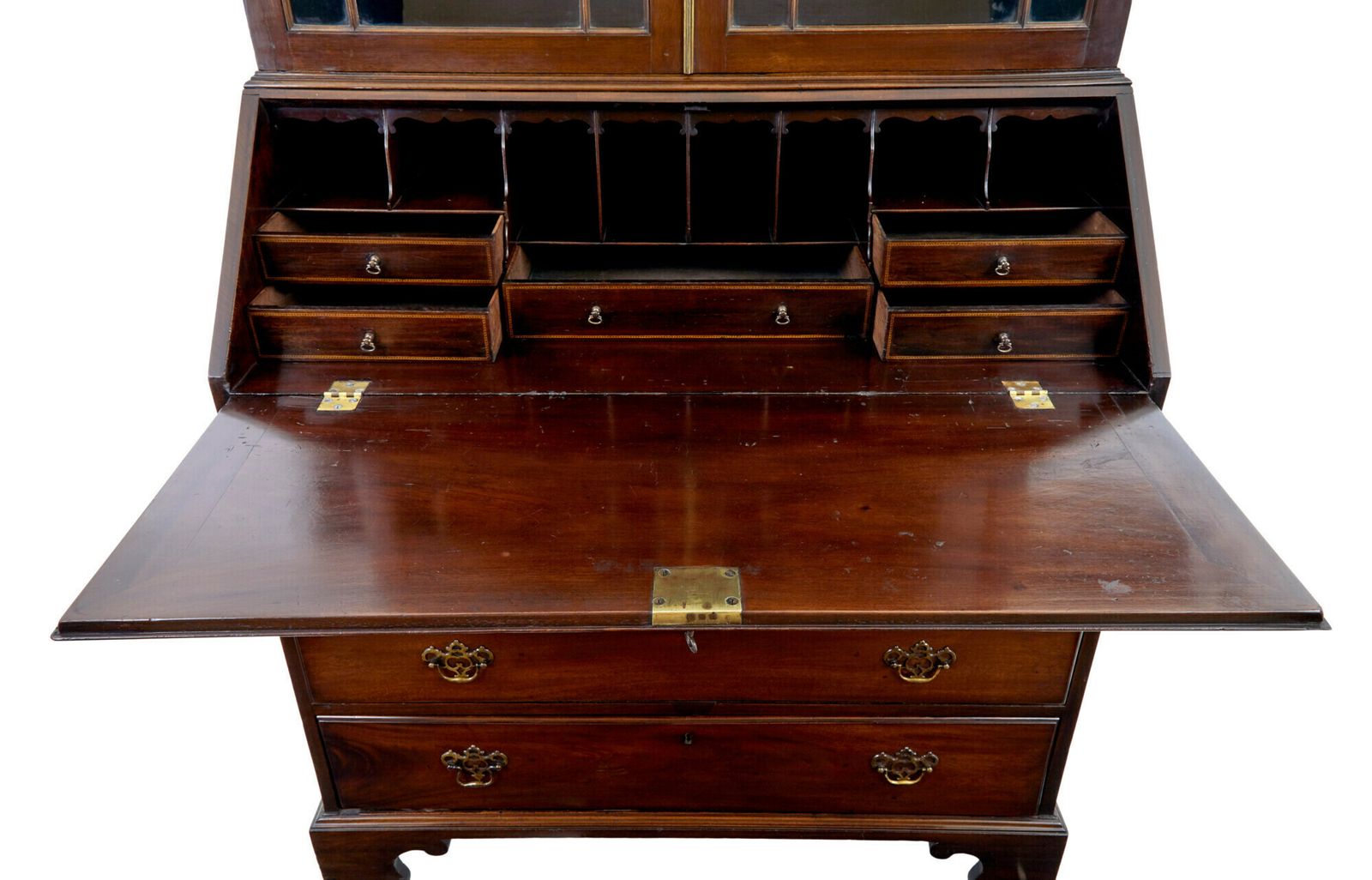 Early 19th Century Mahogany Astral Glazed Bureau Bookcase photo for sale