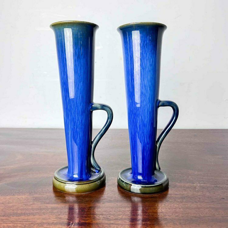 Pair Of Bourne Denby Danesby Ware Tall Vases With Handles photo furniture