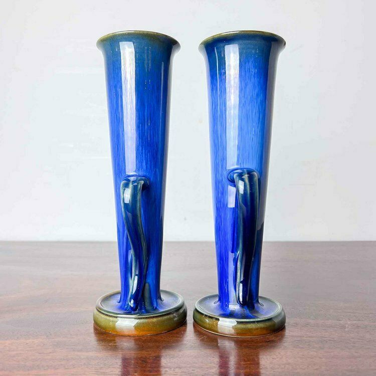 Pair Of Bourne Denby Danesby Ware Tall Vases With Handles photo for sale