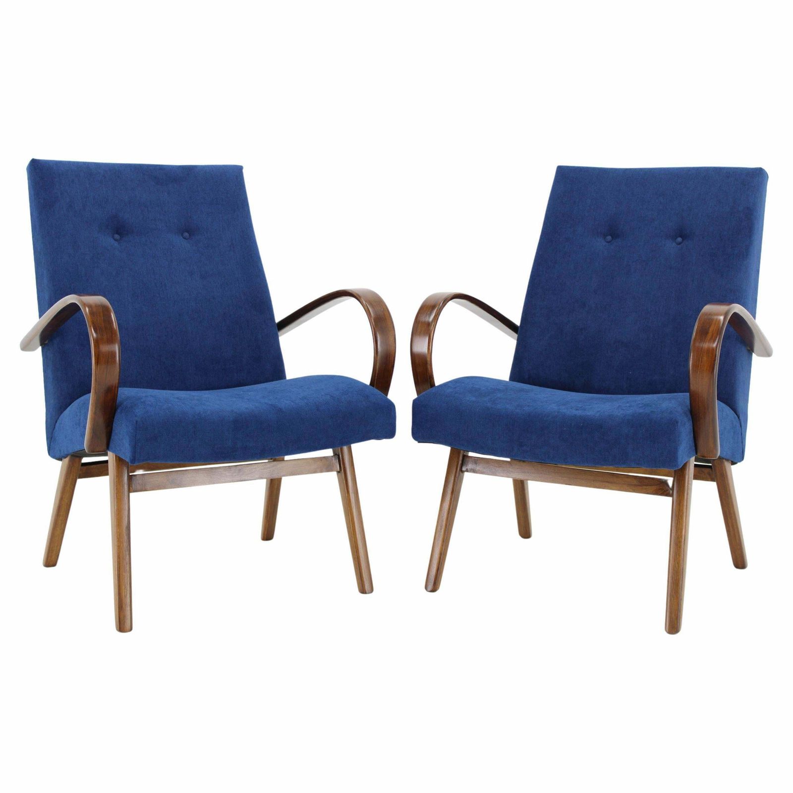 1960s Pair Of Jaroslav Smidek Armchairs For Ton, Czechoslovakia