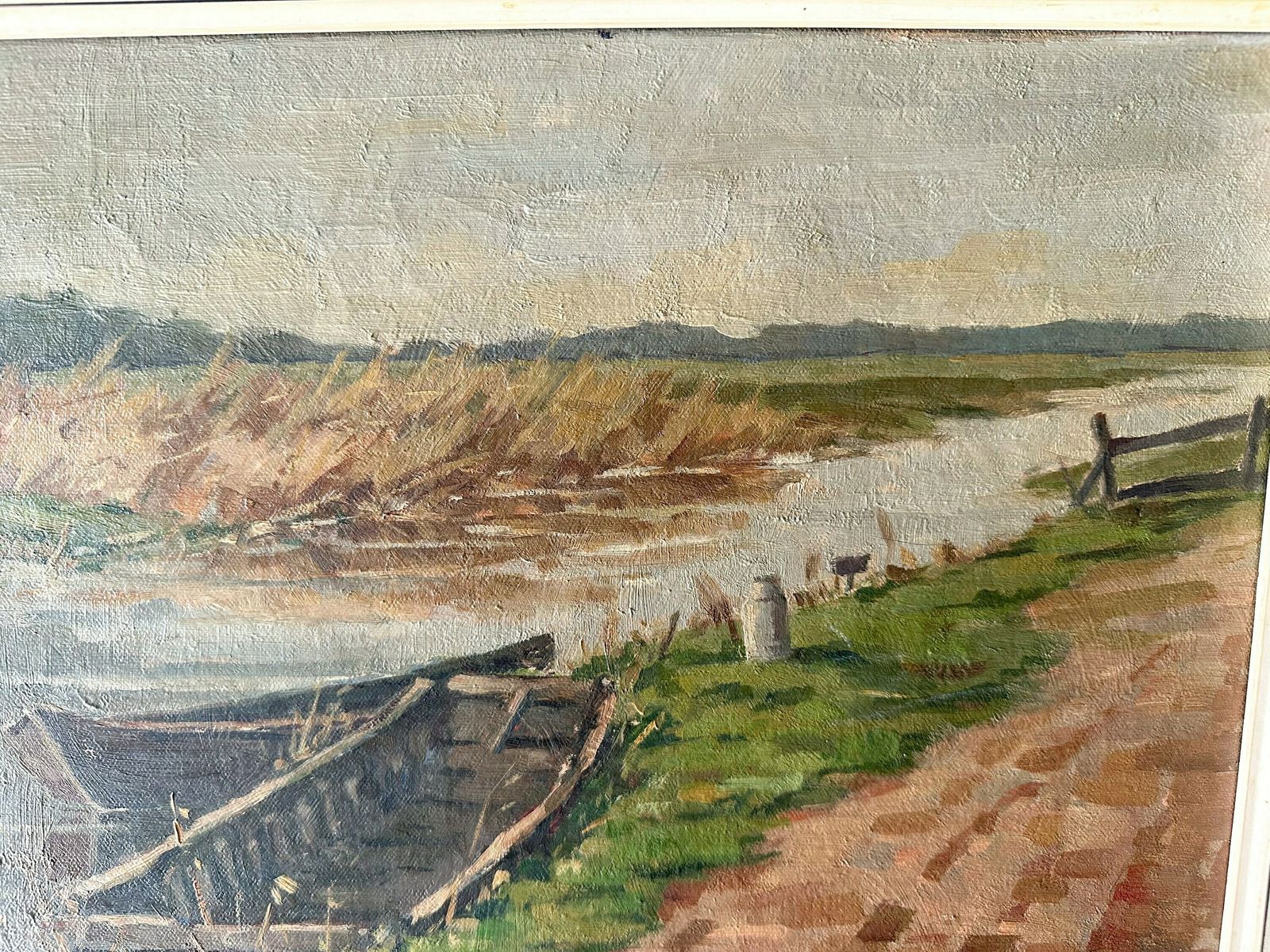 Vintage Original Oil Painting, Summer Country Landscape 1954, 16.1" X 20.1", Country Painting, Cottage Painting, Farmhouse Decor photo buy