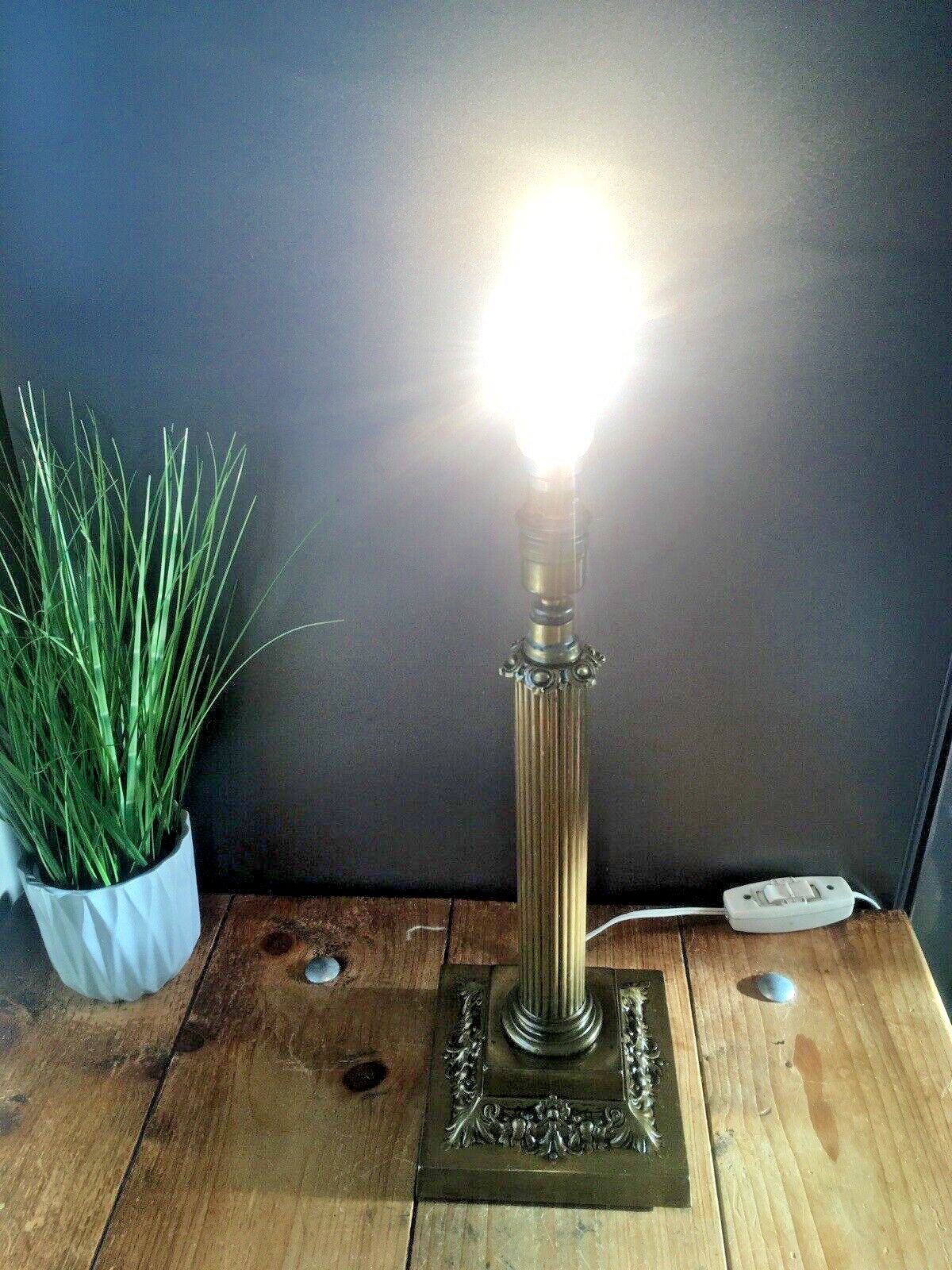 photo buy Antique 20s Large Corinthian Column Table Lamp Acanthus Leaf Grand Country House