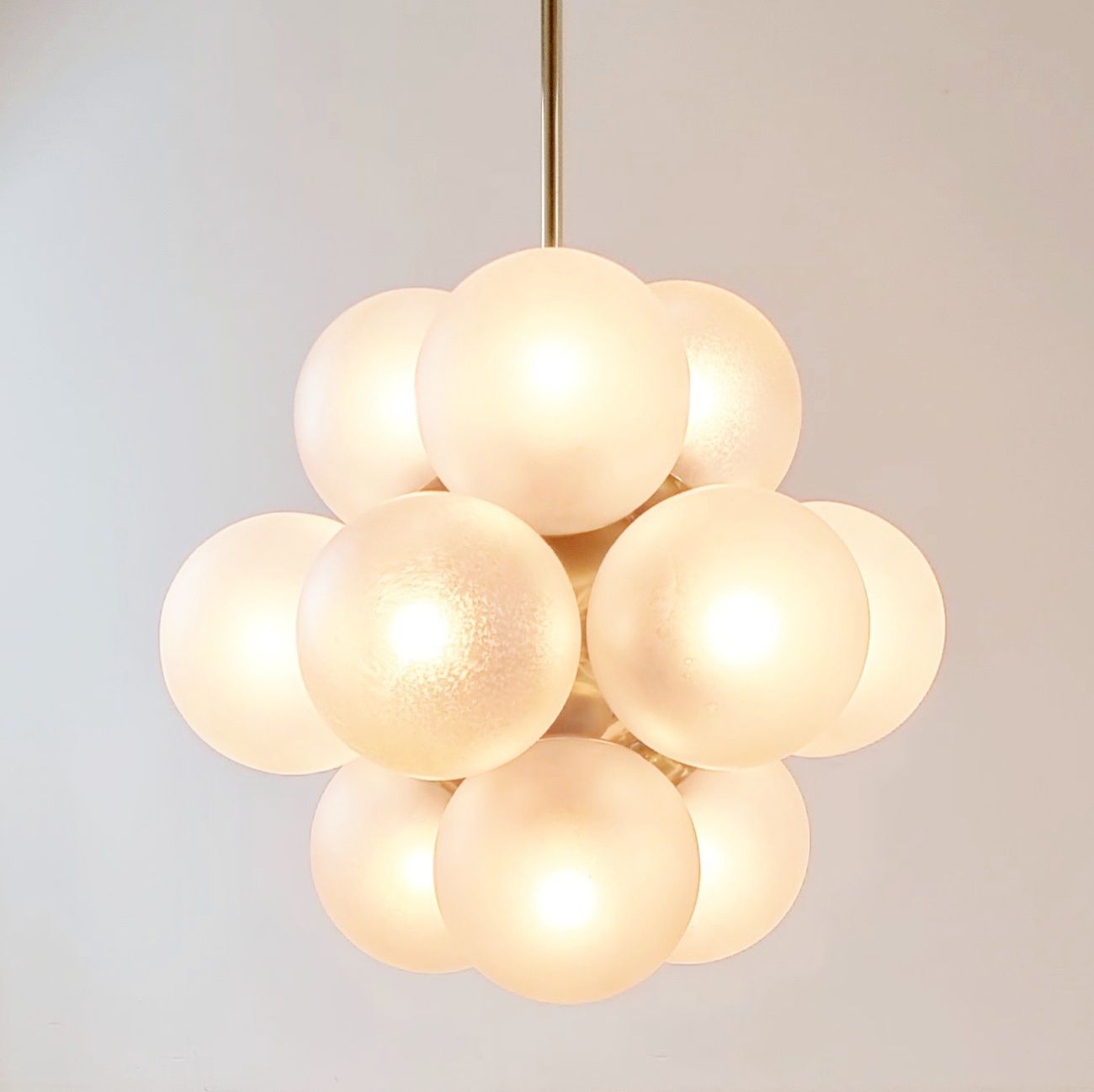 Space Age Sputnik Brass & Glass Globes Chandelier From Kaiser Leuchten, Germany, 1960s photo buy