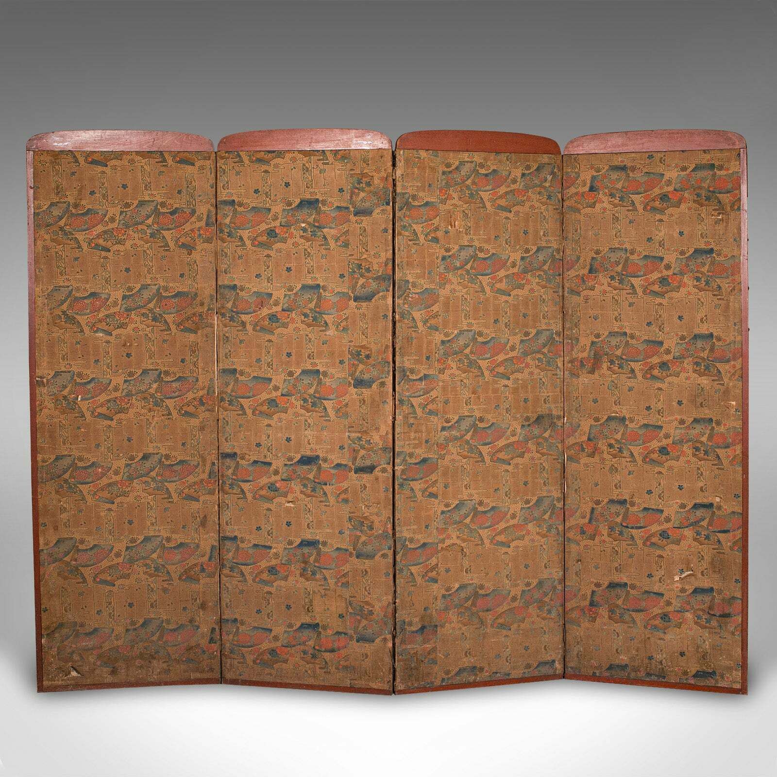 Home Decor Antique Photographic Prop Screen, Japanese, Silk Cotton, Room Divider, Victorian photo