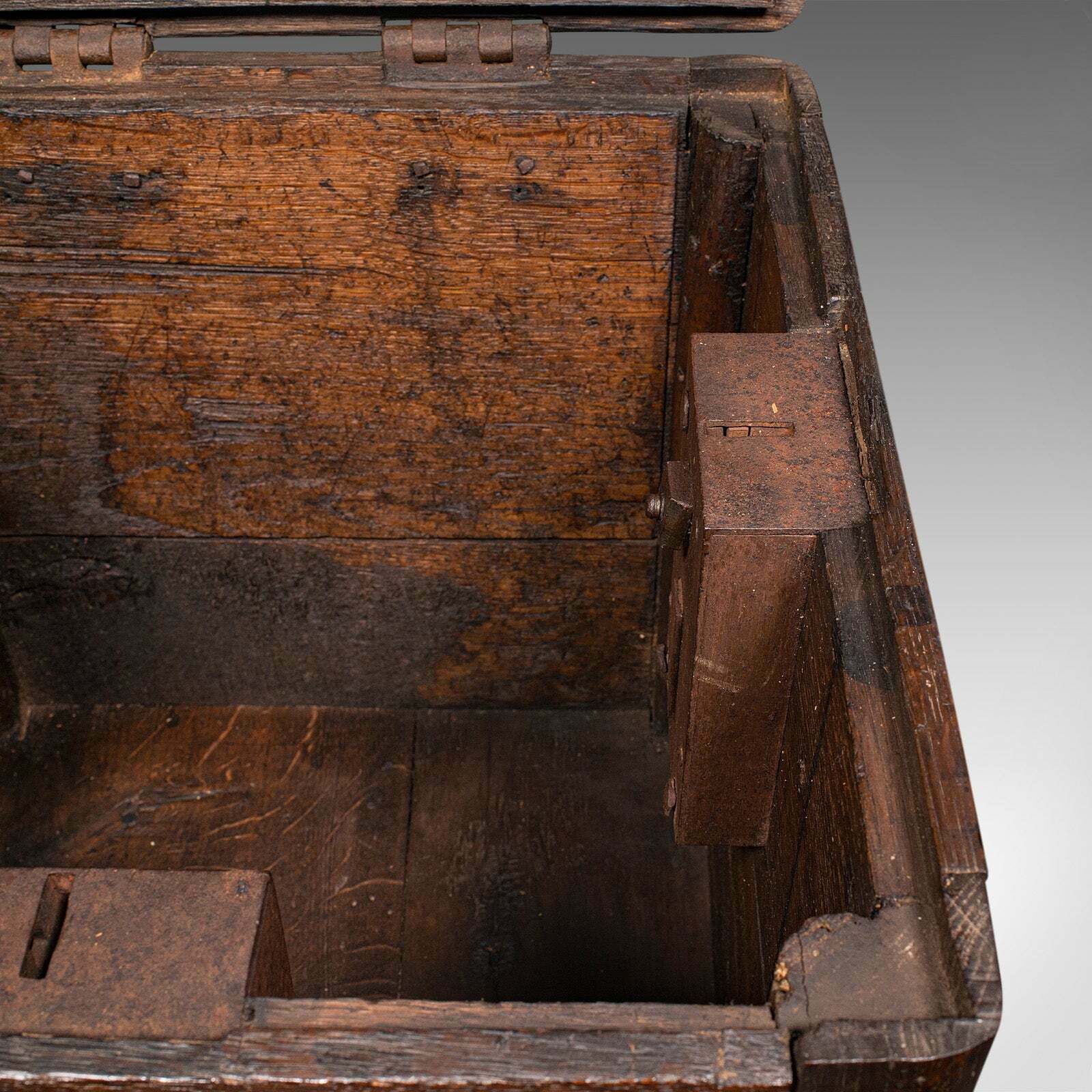 photo for sale Antique Mail Carriage Strong Box, English, Oak, Security Chest, Early Georgian