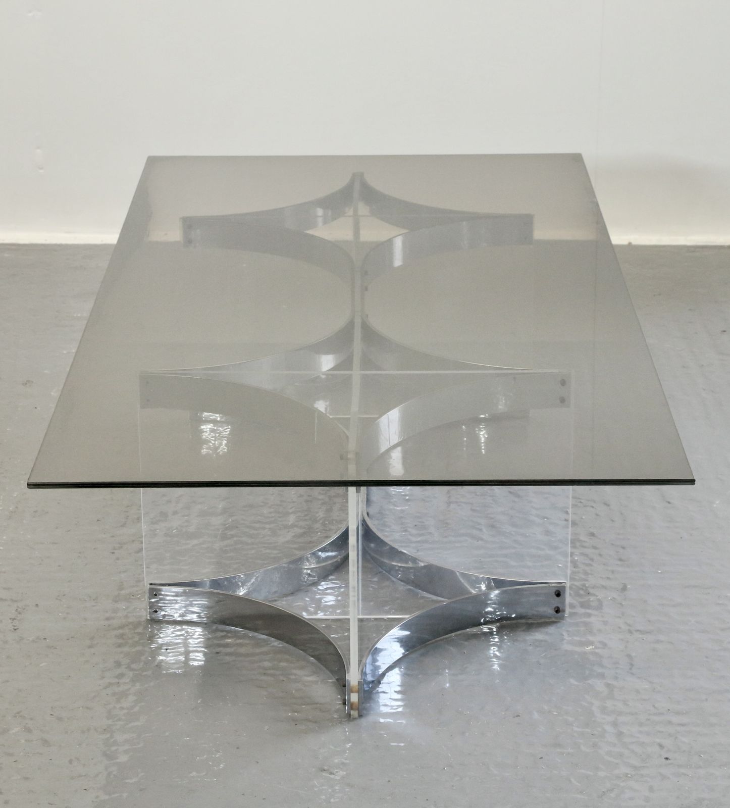 2350.0 Alessandro Albrizzi, Fine Mid Century Chrome Plated Steel & Lucite Coffee Table photo