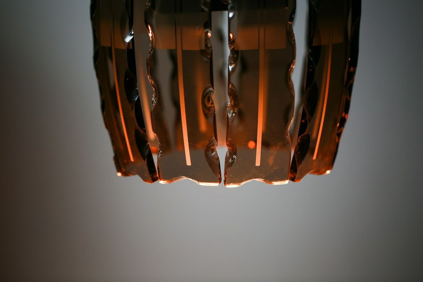 photo furniture Vintage Veca Chandelier In Murano Glass/ Made In Italy 1970s / Mid Century Pendant Lamp / Antique Ceiling Lighting In Brown Glass