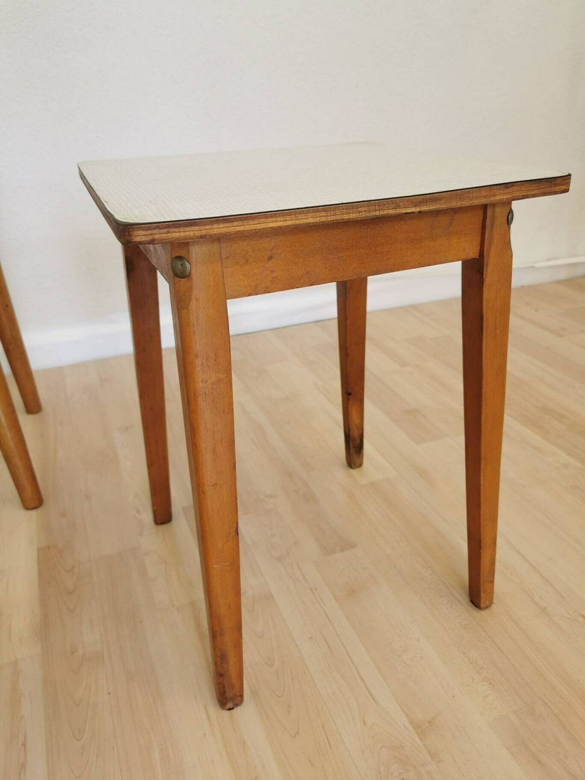 1 Of 3 Wooden Vintage Stool / Made In 1970s, Yugoslavia / Small Chair / Mid Century Coffee Table / Decorative Stool / Mcm Home Decor / photo 144.0