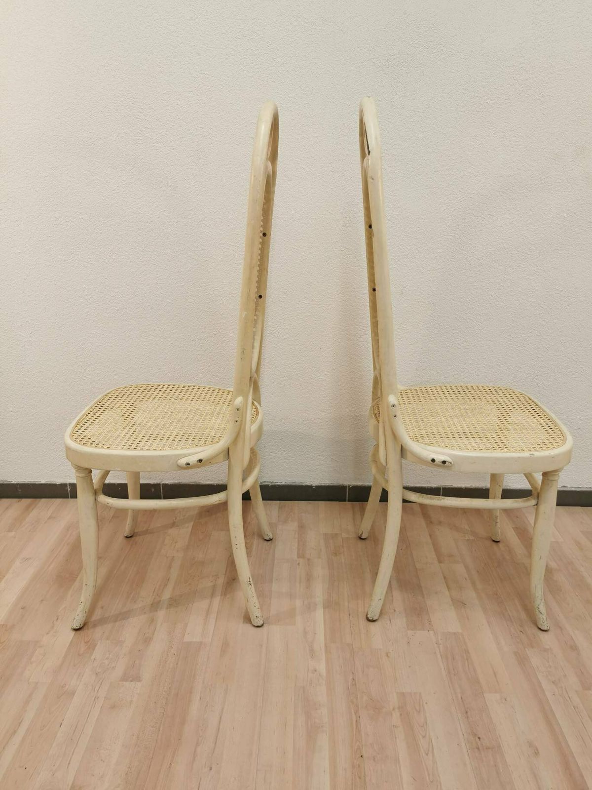 1 Of 1 Vintage Dining Chairs / Thonet / Bentwood / High Back Chair / Made In Yugoslavia / Cane / Wicker / Retro White Chair / 1970 / Rattan photo Furniture