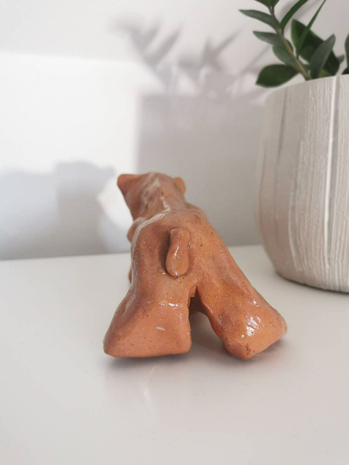 Vintage Bear Figurine / Handmade In The 1980s / Clay Mini Scuplture / Pottery Ornament / Brown Bear Cub / Minimalistic photo 83.0
