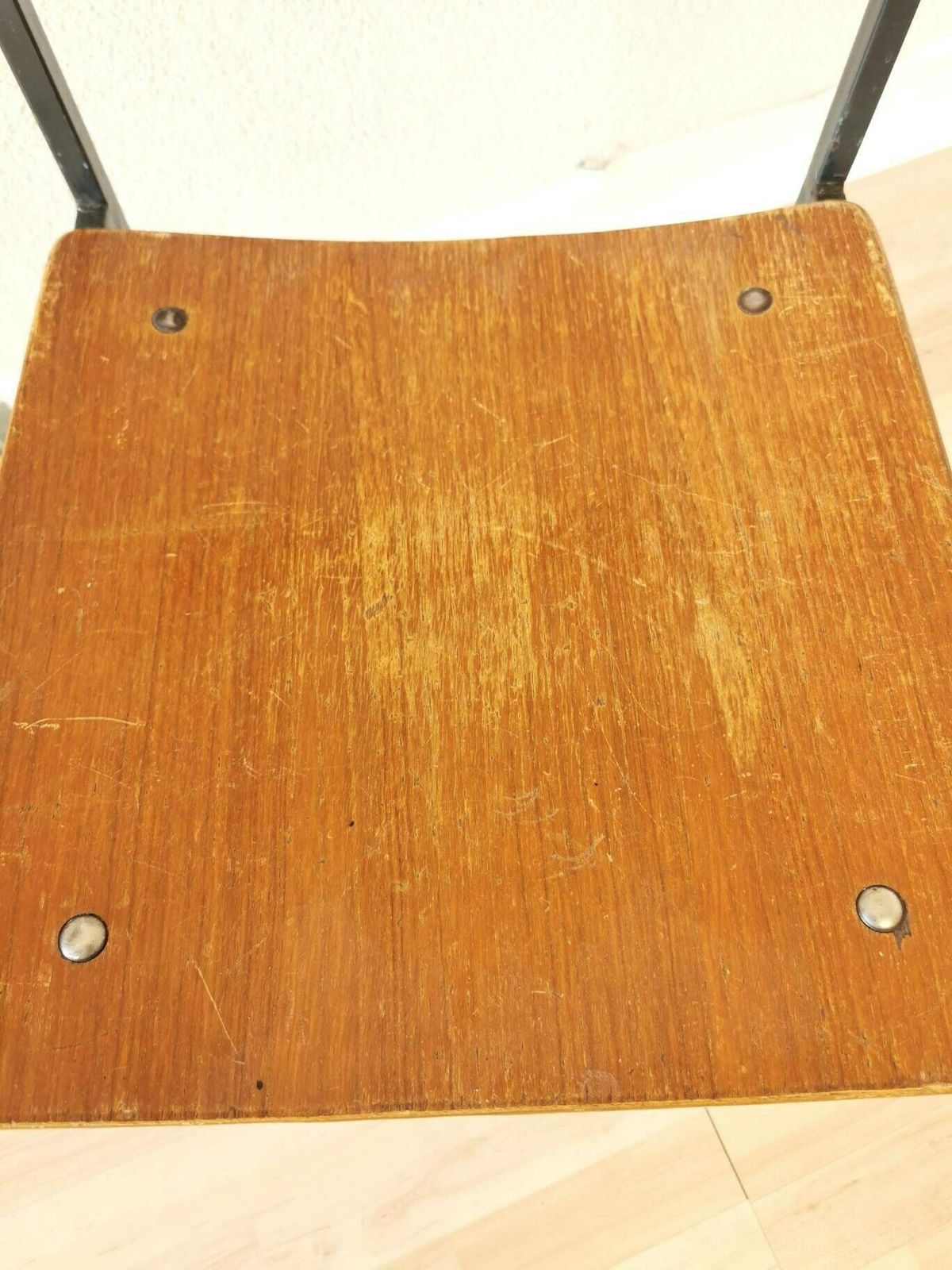 1 Of 4 Vintage Industrial Wooden Chairs / Stol Kamnik / School Chair / 1970s Yugoslavia / Designer Office Metal Chair / Bistro Restaurant photo vinterior