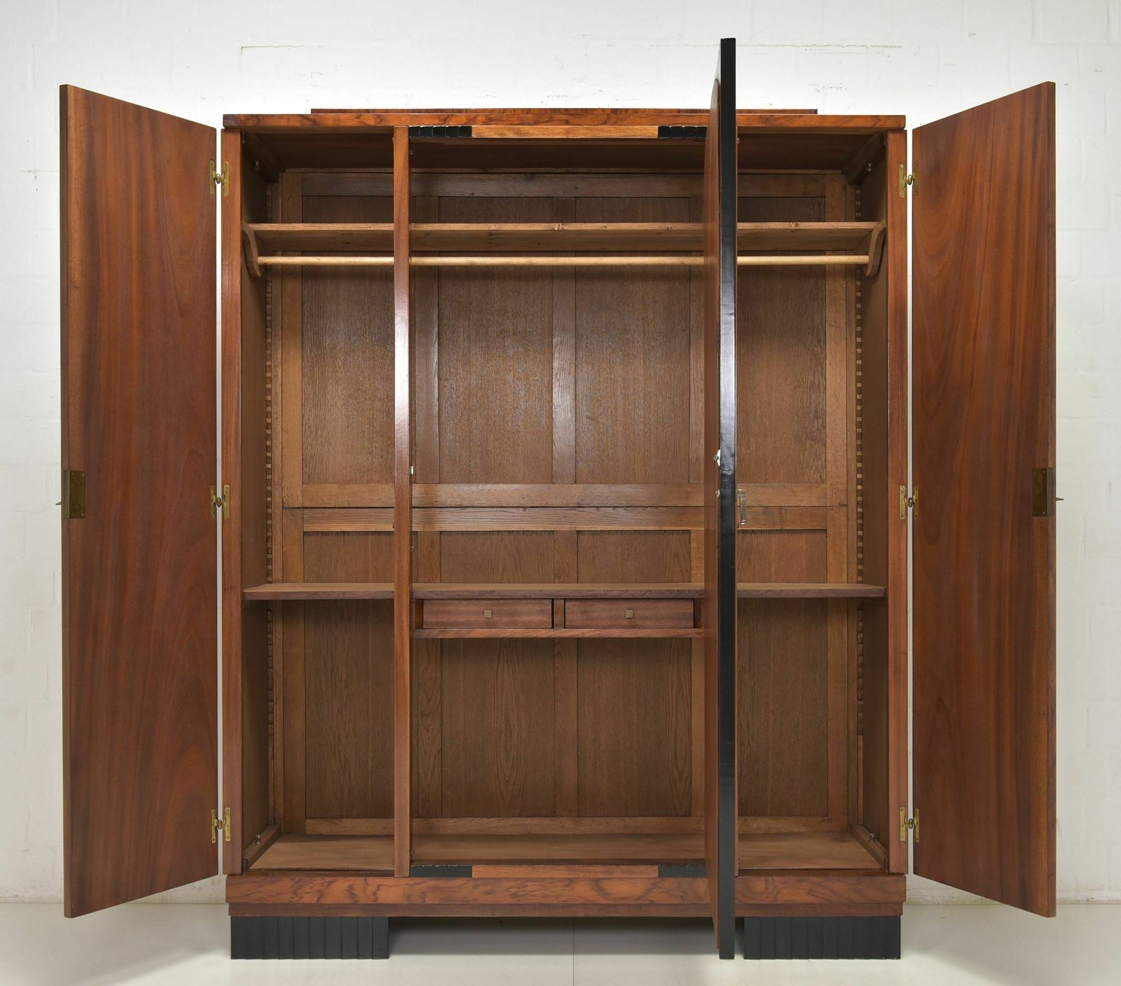 Antique! Wardrobe Restored Art Deco Around 1930 Mahogany Hall Cupboard photo for sale