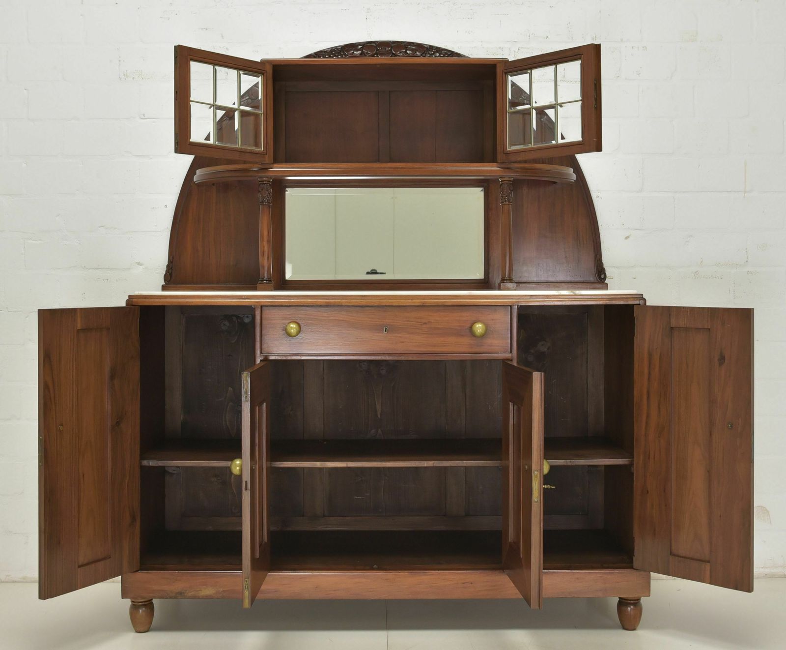 Antique! Buffet Cabinet Restored Art Deco Around 1920 Walnut Portugal Provenance photo for sale