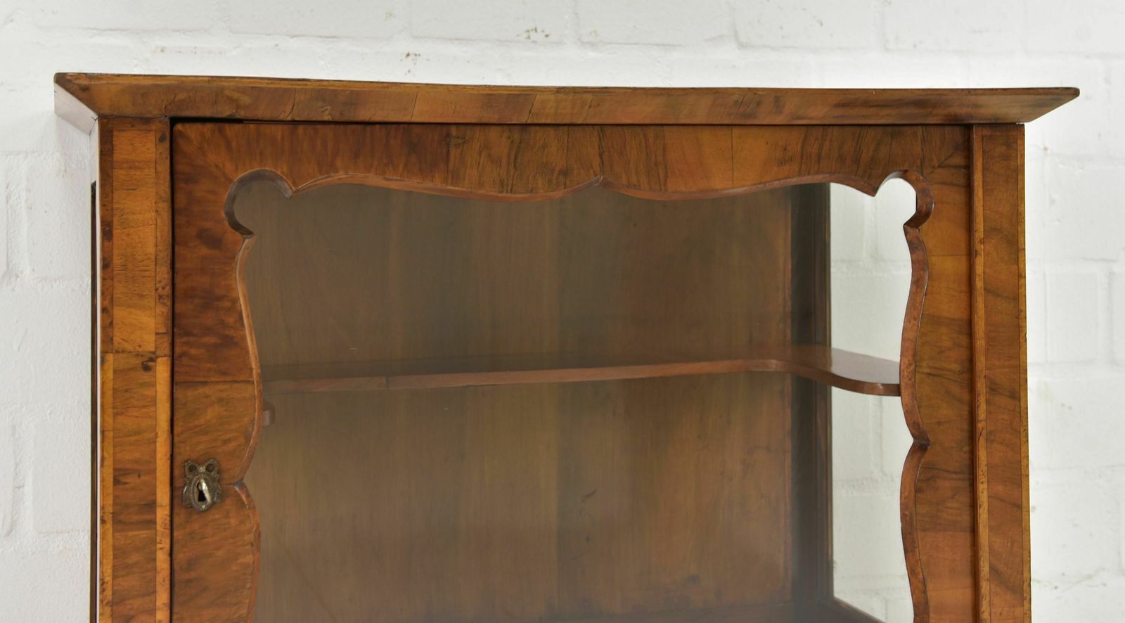 photo furniture Antique! Small Showcase Restored Biedermeier Louis Philippe Around 1860 Walnut