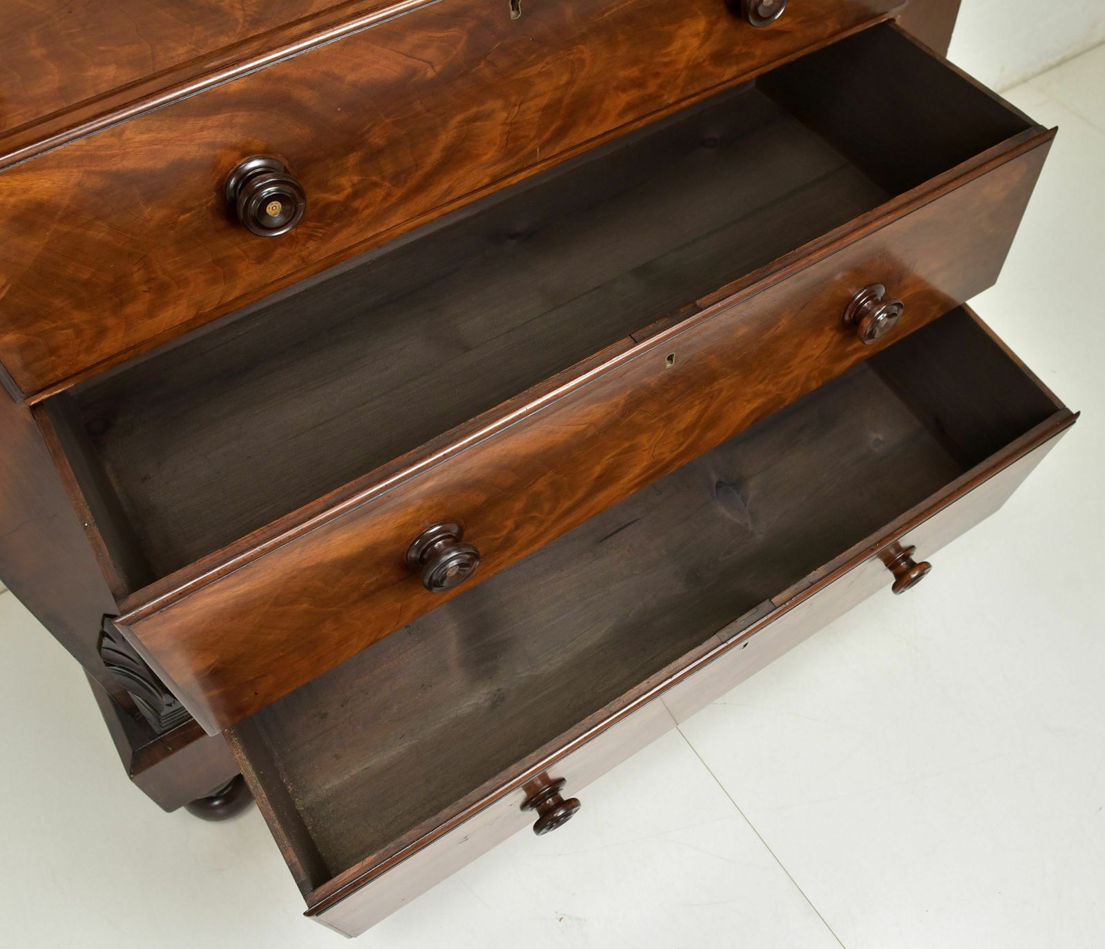 Antique! Drawer Chest Restored Mahogany Around 1870 Vertiko Tall Chest Of Drawers photo vinterior