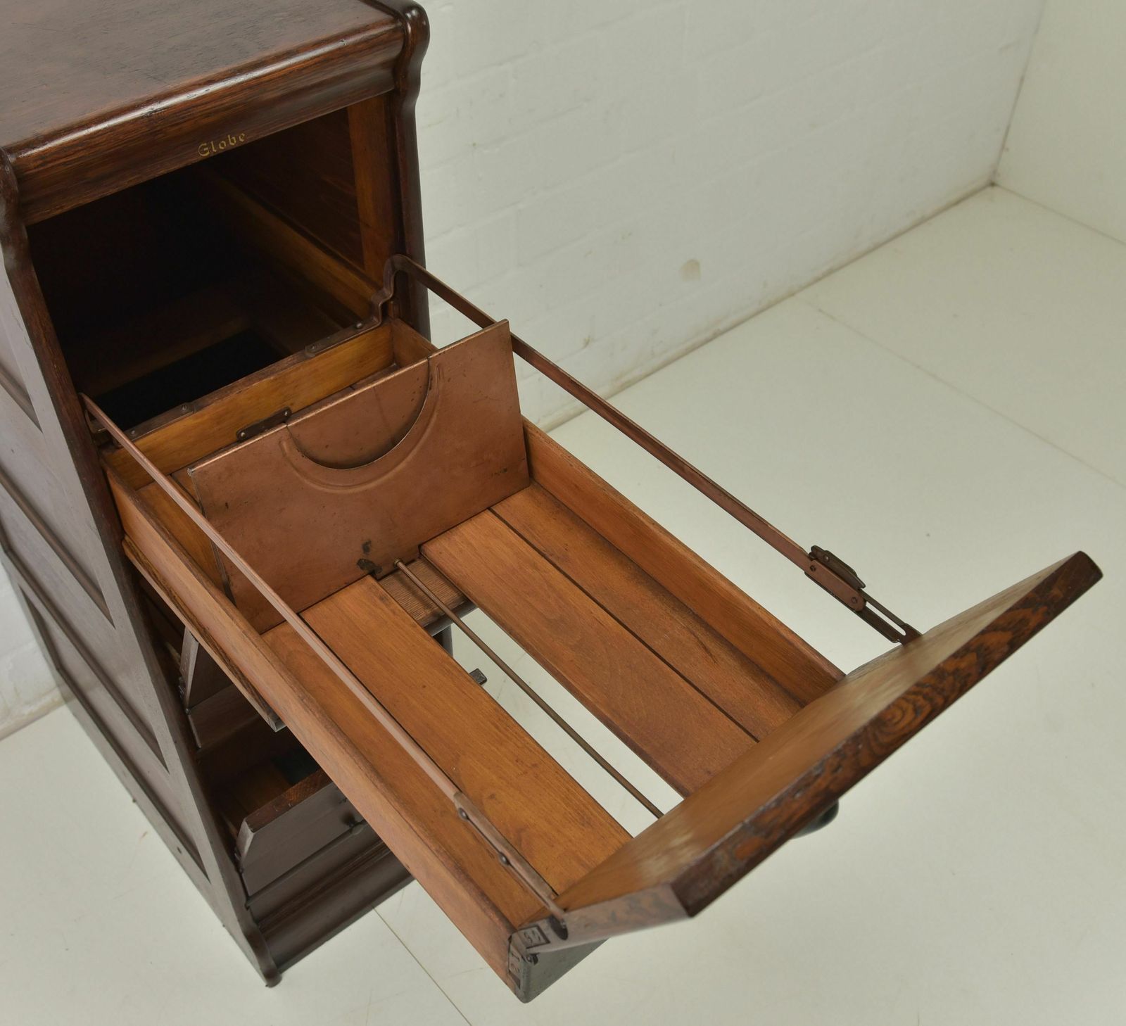 Antique! Index Cabinet Restored Globe Wernicke Around 1930 Oak Drawer Cabinet photo vintage