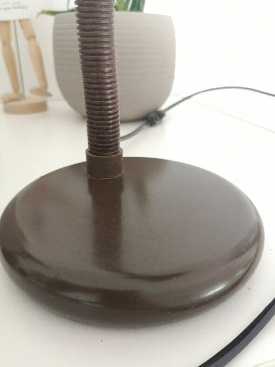 Vintage Desk Lamp / Mid Century Brown Metal Table Light / Made In Yugoslavia / Retro Design / Home Deco / Office / Mcm / Flexible Neck photo vintage