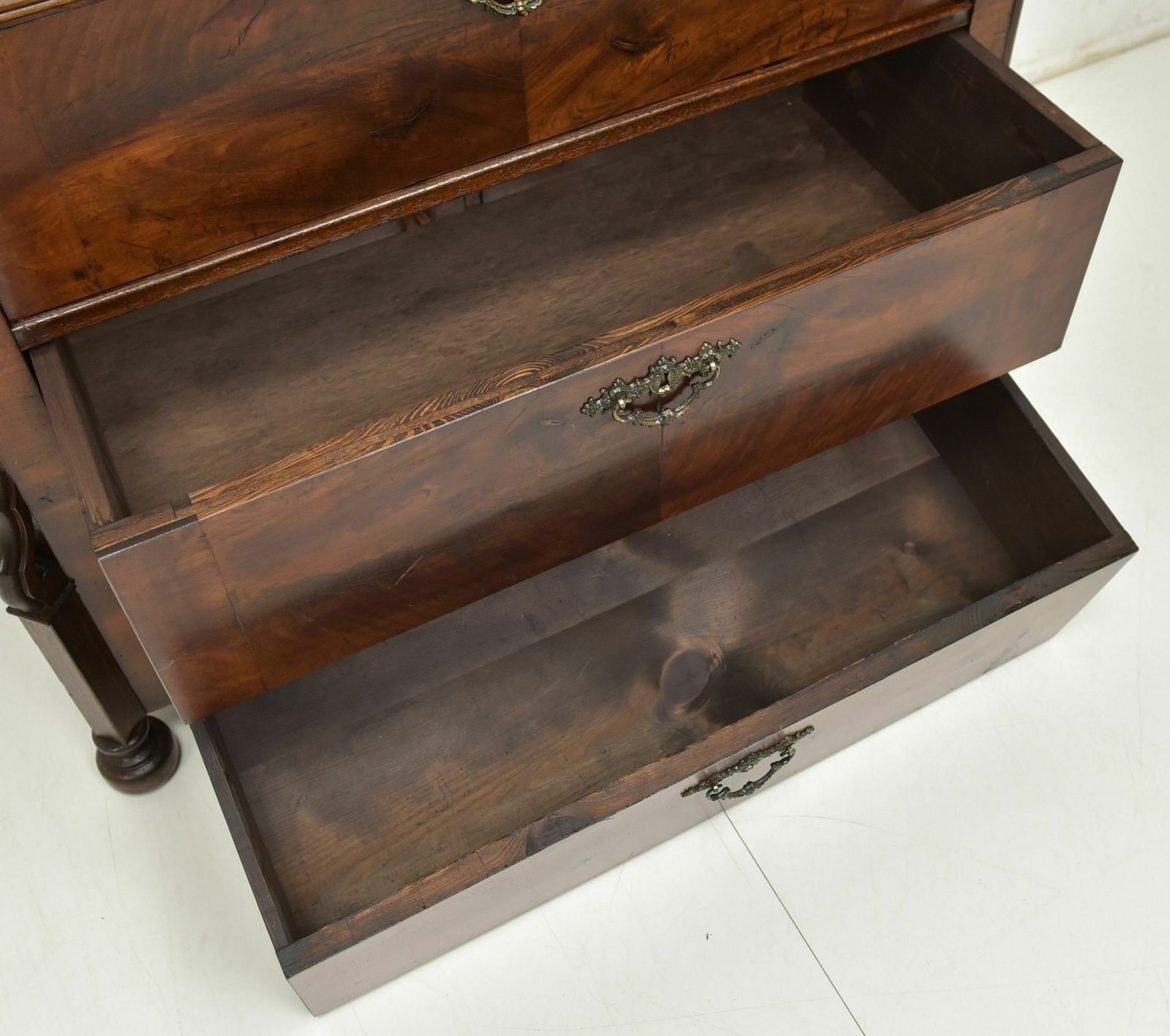 Antique! Secretary Restored Louis Philippe / Late Biedermeier Around 1880 Mahogany Cabinet Secretary photo vintage