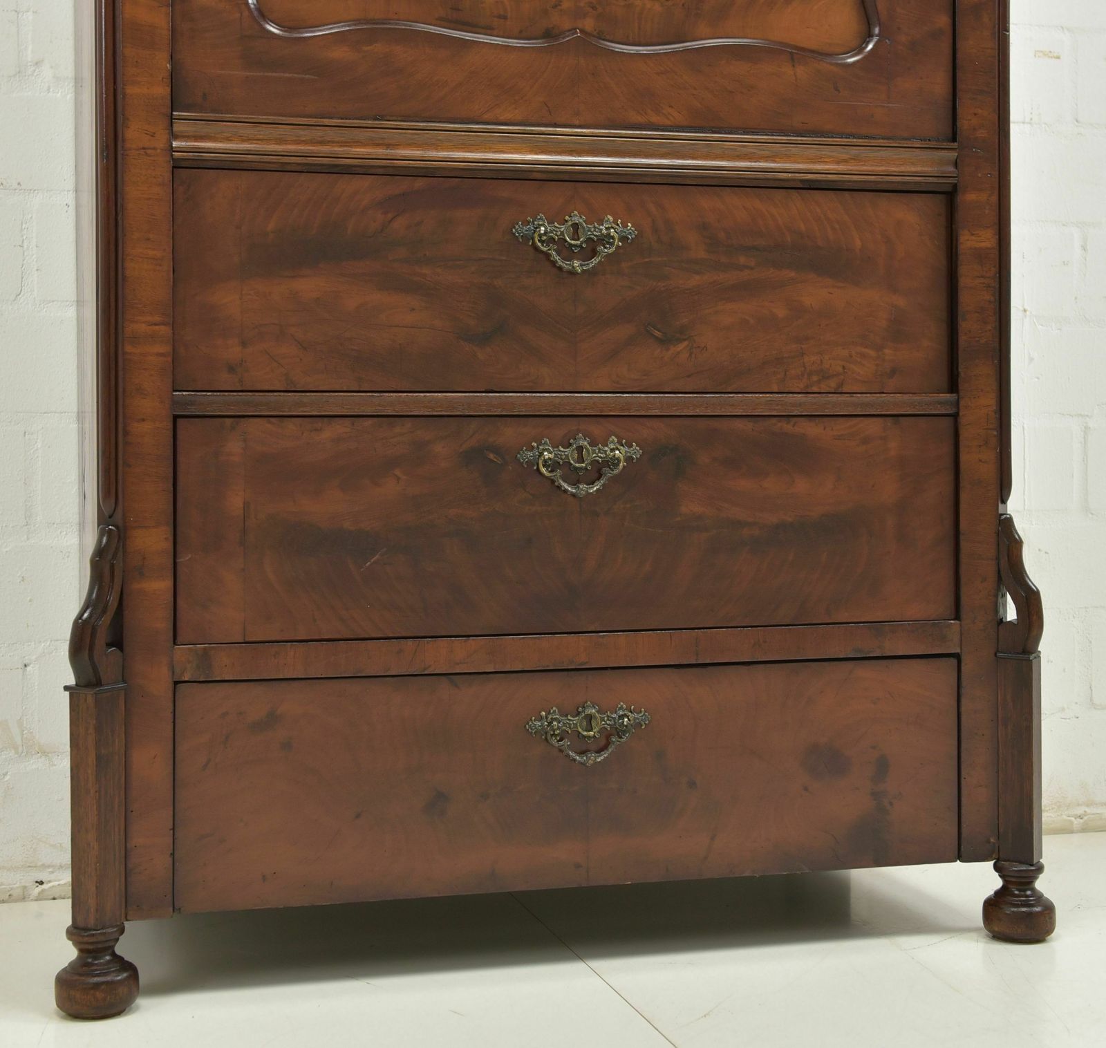 photo for sale Antique! Secretary Restored Louis Philippe / Late Biedermeier Around 1880 Mahogany Cabinet Secretary