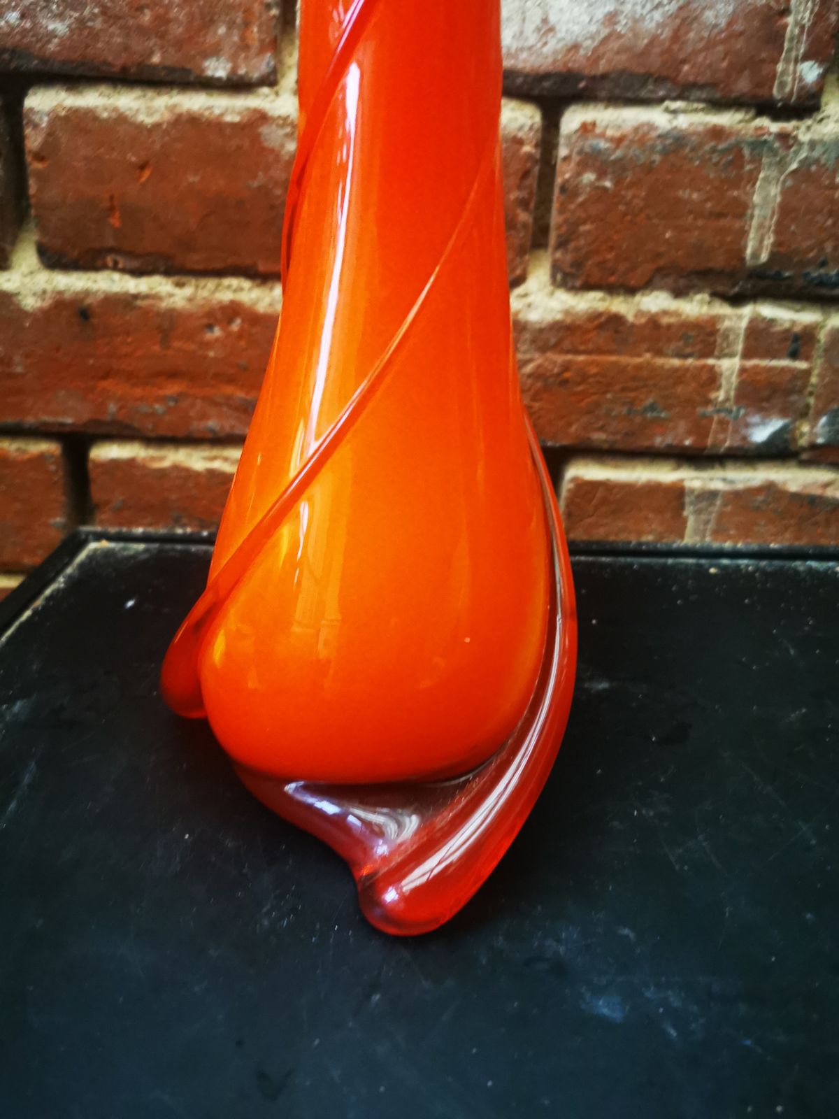 Murano Mid Century Orange And Yellow Vase By Cristalleria Fratelli Betti photo furniture