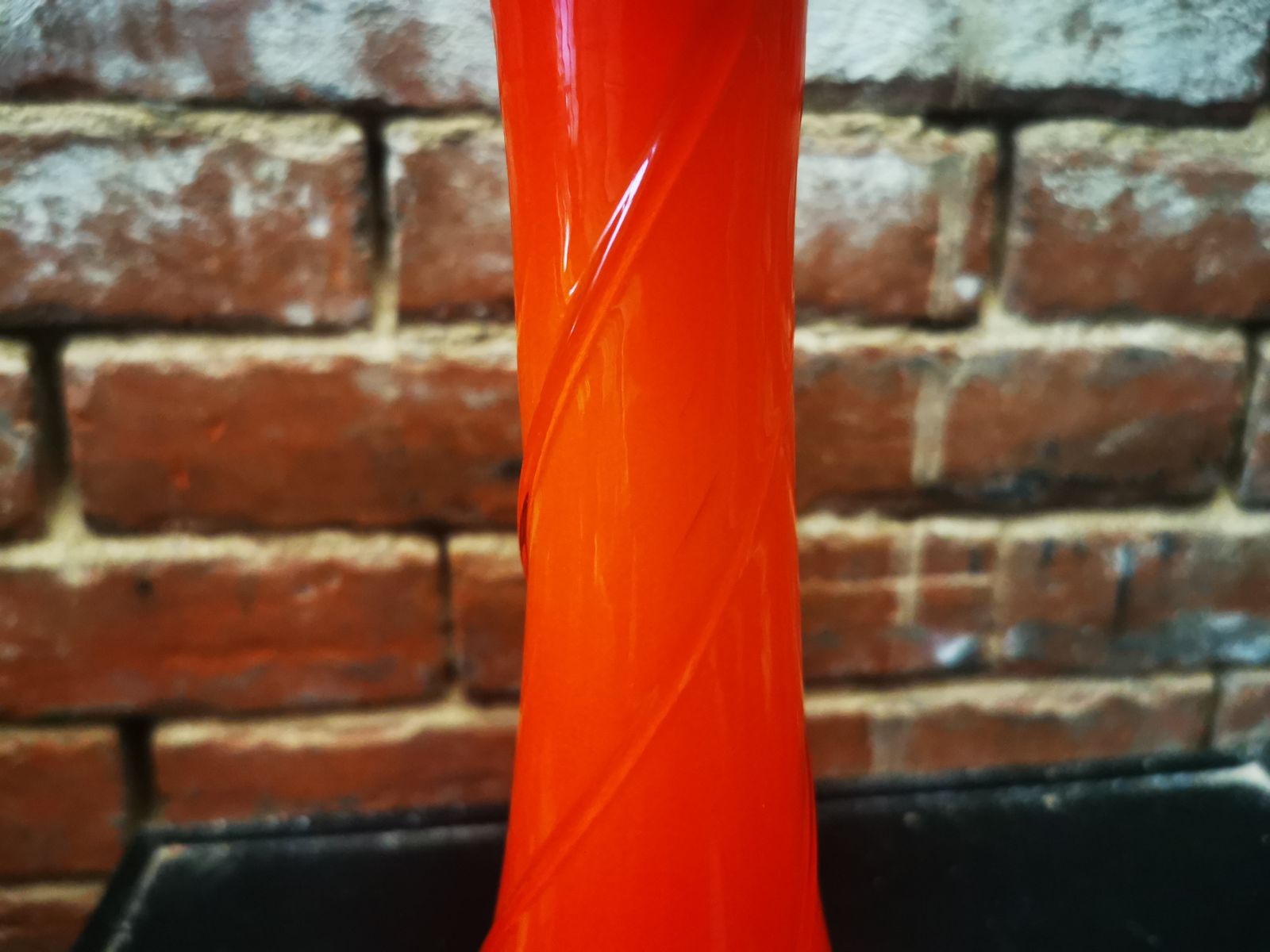 Murano Mid Century Orange And Yellow Vase By Cristalleria Fratelli Betti photo vinterior